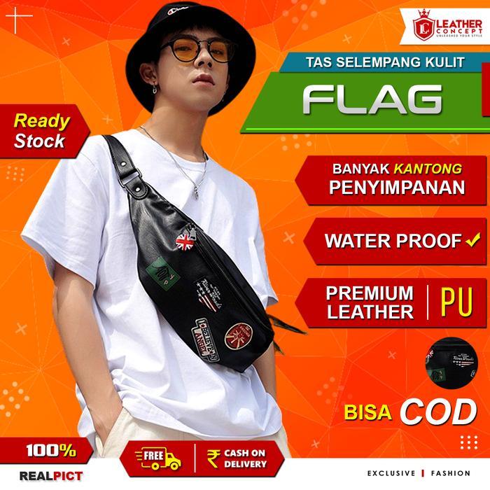 Bostanten Shop - Waist Bag Pria Tas Bahu Tas Selempang Pria Tas Pria Flag