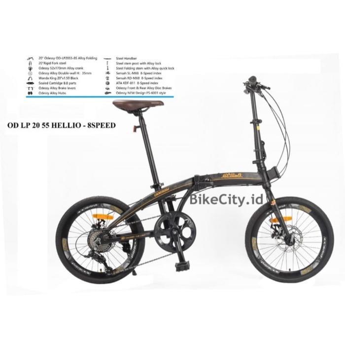 Ready Sepeda Lipat Odessy Hellio 8 Alloy 2020 - Od Lp 2055 8Sp (Yellow)
