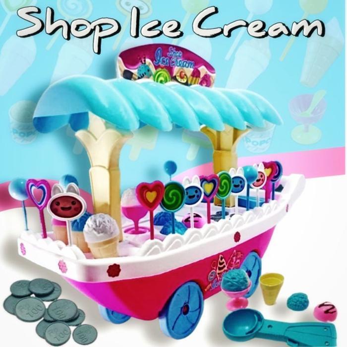 [Banting Harga] Mainan Anak Gerobak Troli Es Krim Stoller Jumbo Ice Cream Cart FI 512