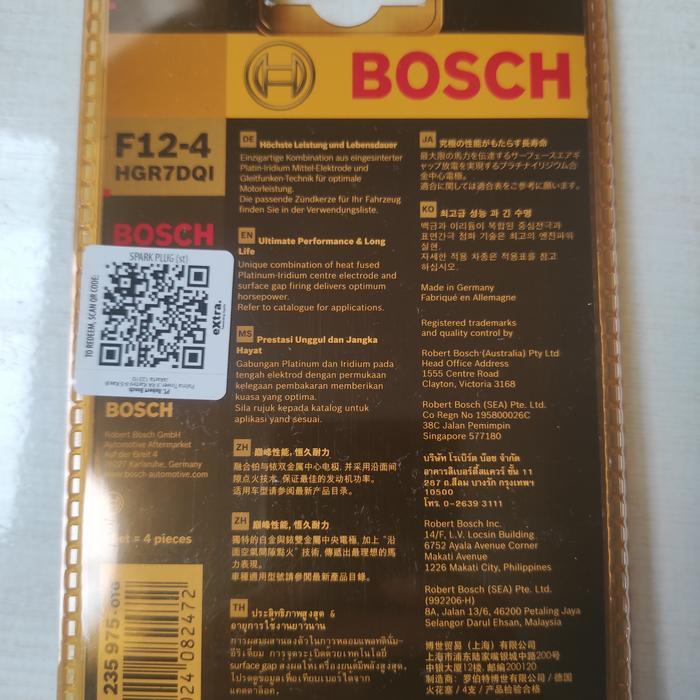 Busi Bosch Platinum Fusion F12-4 Hgr7Dqi Mobil Bmw Mercedes Vw 1 Pcs Quality Asli