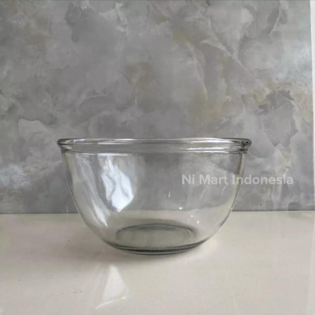 BIB-11B Mangkok Besar Cekung Dalam Kaca Beling Bening Tebal Murah Tahan Panas Kedaung Diameter 28CM 