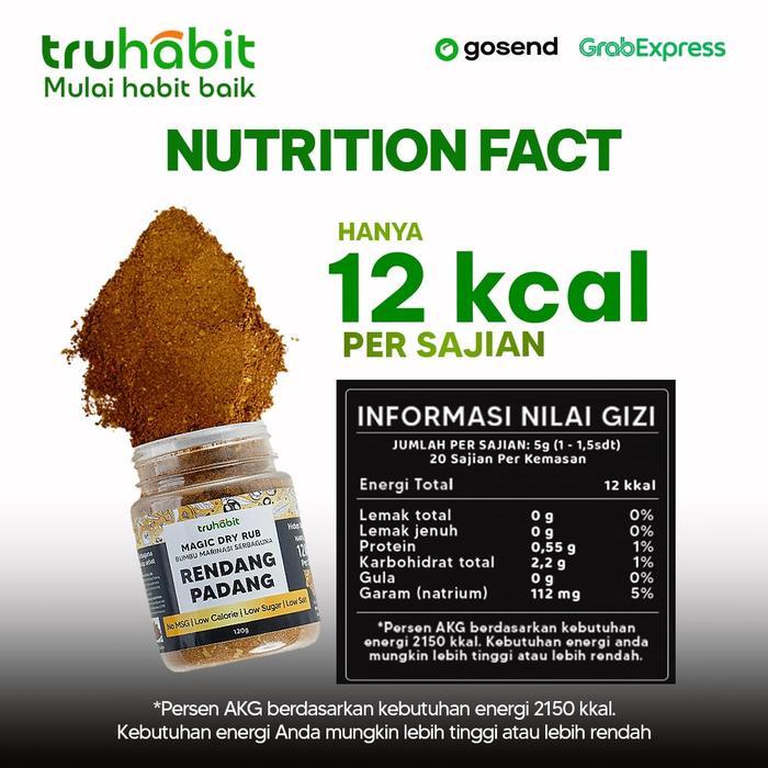 (BUY 1 GET 1) - TRUHABIT, Dry Rub Rendang Bumbu Diet Bumbu Instan Dry Rub Bumbu Marinasi Ayam &