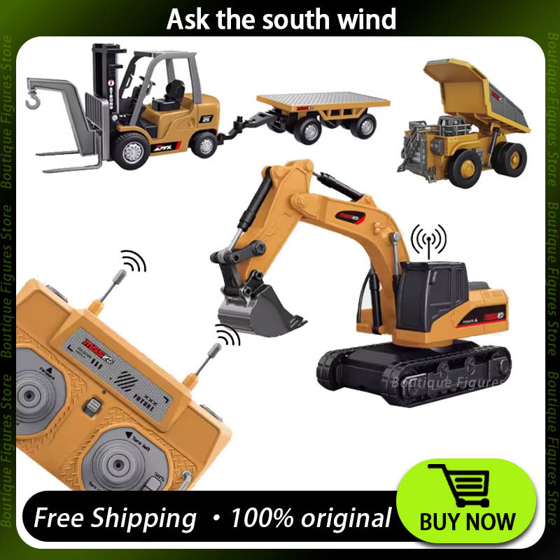 1/64 Rc Car Alloy Mini Rc Forklift Engineering Vehicle 2.4G Full Scale Mobile Phone Rc Excavator
