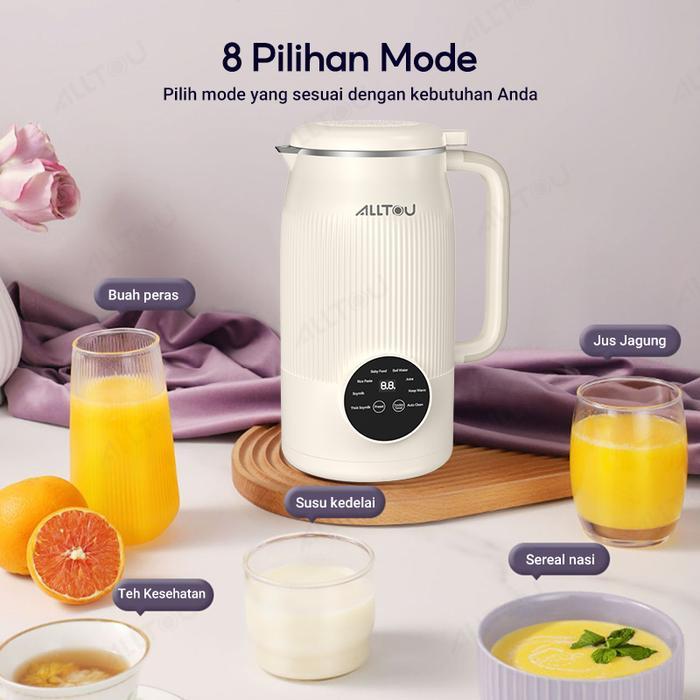 ALLTOU Mesin Susu Kedelai 1200ML Soya Bean Machines Soy Milk Maker Multifungsi Mesin Susu Blender