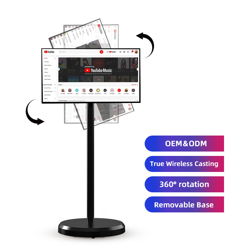 21.5 Inch 4Gb+64Gb Movable Smart Touch Screen TV Rotatable Android 13 Mobile Outdoor Electronics