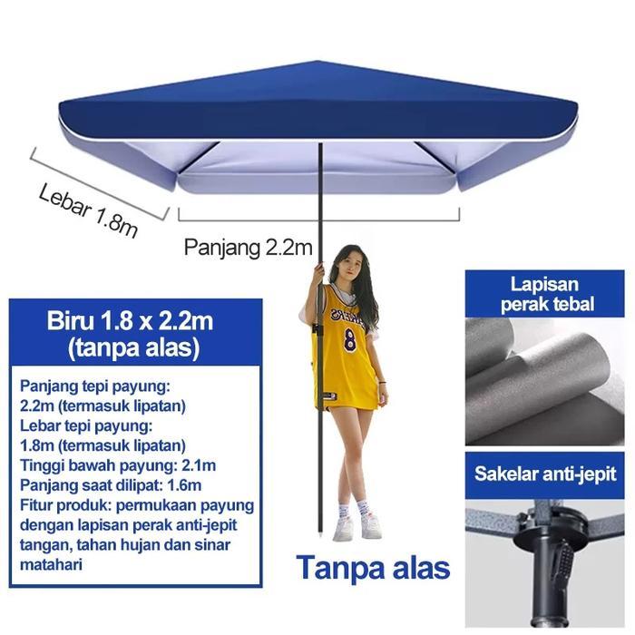 Payung teduh ukuran besar, payung outdoor anti UV untuk berjualan, payung iklan, payung komersial