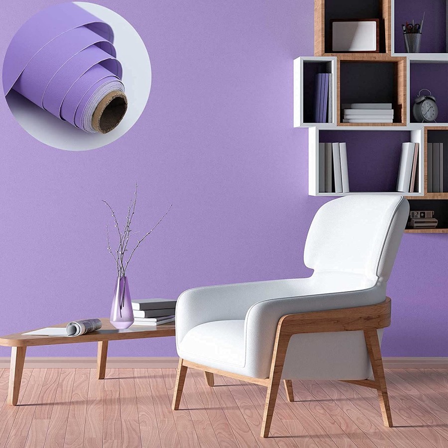 WALLPAPER STIKER DINDING UNGU LILAC POLOS 45CM X 10M