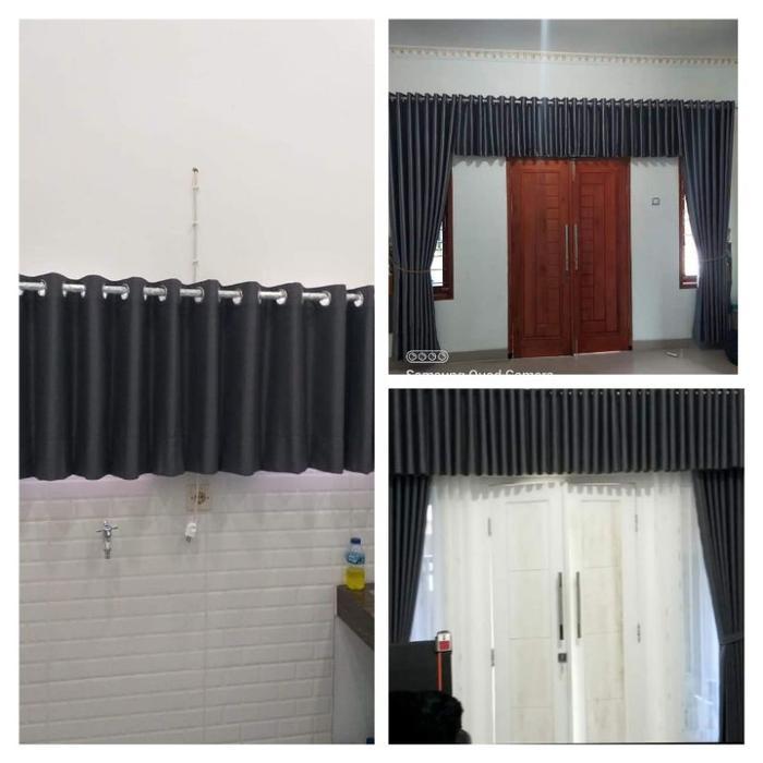 Gorden PONI Blackout Import Polos Serat Safron Super Tebal Jendela