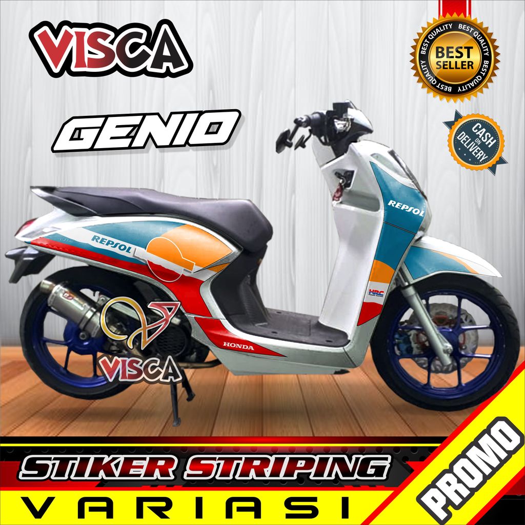 Stiker Striping Honda Genio Variasi REPSOL NSR