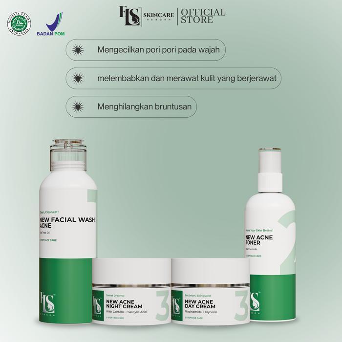 07f1- Paket Lengkap New Acne Seris Bpom Ls Skincare Untuk Perawatan Kulit Wajah Berjerawat
