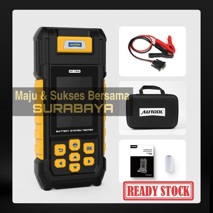 AUTOOL BT760 BT-760 6-30V Battery Tester Analyzer Baterai Aki Printer