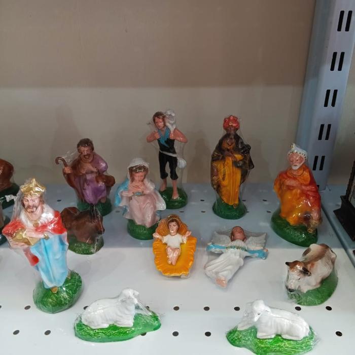 ] Patung Set Natal 10Cm Isi 12 Patung Natal Patung Rohani Patung Yesus Mini Miniatur Bayi Yesus