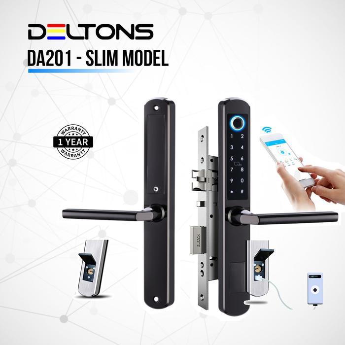 Slim Smart Door Lock Aluminium Smart Lock Door Finger Card Password