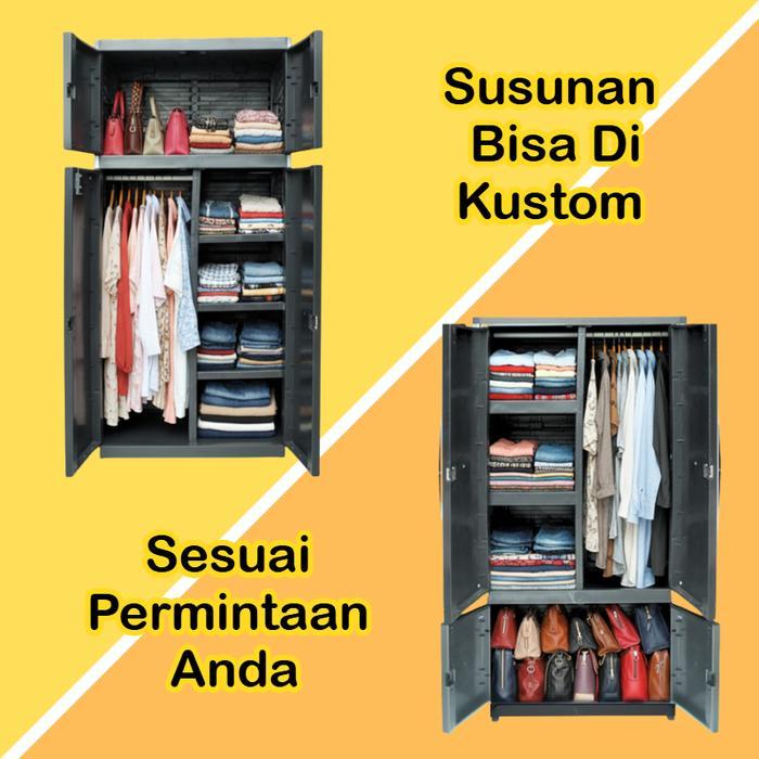 Leora Lemari Pakaian Plastik Mr Plas Sticker Standar Lemari Gantungan Lemari Stiker Karakter Lemari