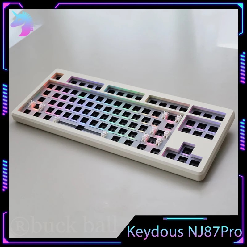 keydous NJ87pro Mechanical Keyboard Kit Gamer Keyboard Kit Wireless 3Mode RGB Blacklight Customizati