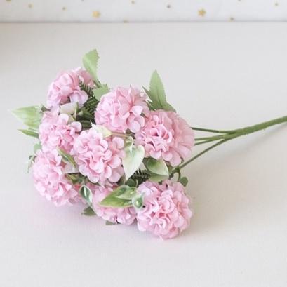 Bunga Krisan Warna Soft 6 Pom Pom Tanaman Hias Plastik Dandelion Pompom Edelweis
