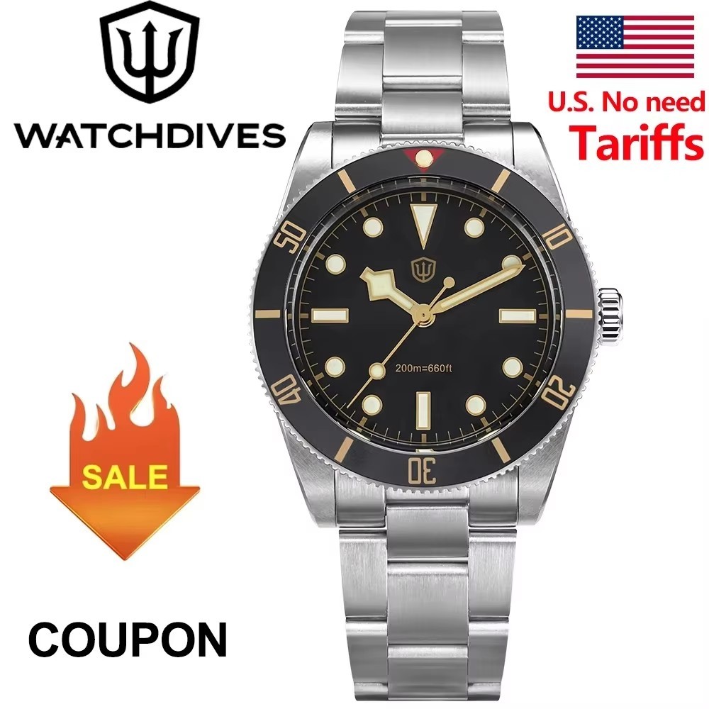 Watchdives WD7922 BB54 Watch VH31 Quartz Movement Waterproof 200m Sapphire Luminous 37mm Vintage