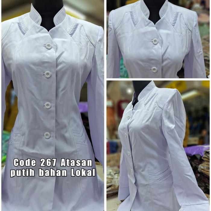ATASAN SERAGAM KERJA PEMDA WANITA GURU BANK RUMAH SAKIT//PUTIH