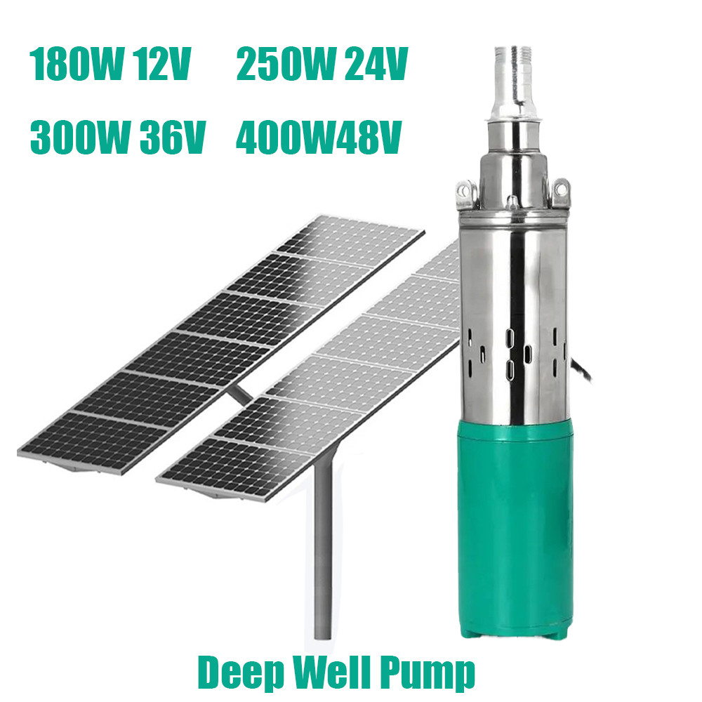 PROMO   High Quality Solar DC Water Pump 12v 24v 36v 48v  High Lift Battery DC Screw Pump Deep Well 