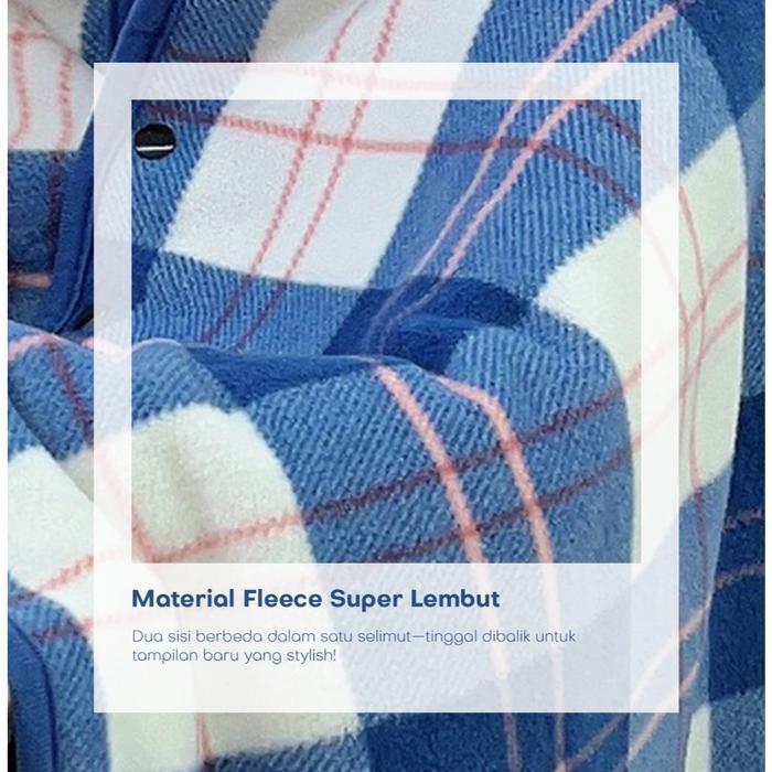 Unitwo Id Jamut [Special Blanket Jaket] Jaket Outer Selimut Flace Reversible Blanket Multifungsi