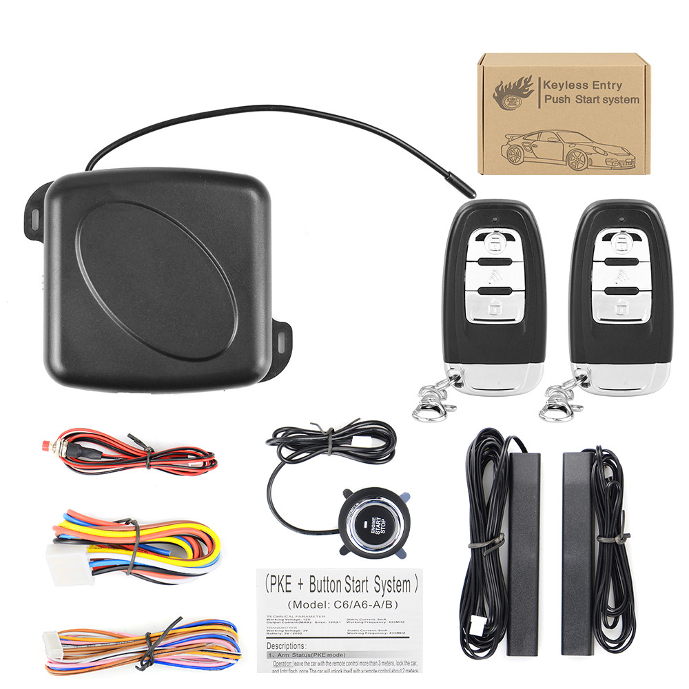 New Sound Alarm Car Remote Control Locking Device C6-B Keyless Entry System Door Security Kit Pke