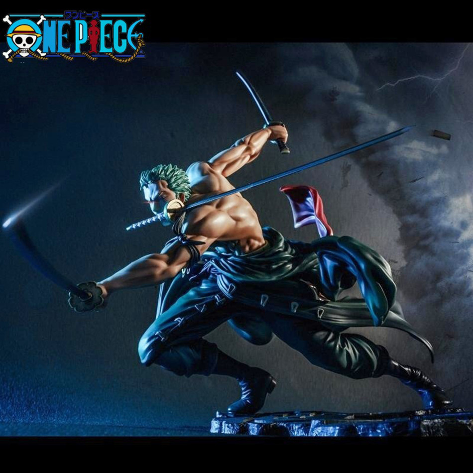 Hot One Piece 21cm Anime Figure GK Roronoa Zoro Three-blade Sa-maximum Manga Anime Statue Action