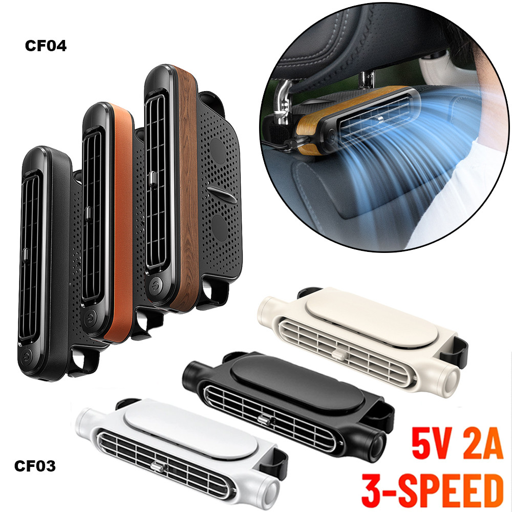 Car Headrest Cooling Air Fan 3 Speeds Adjustable Car Interior Portable Fan Cooler Air Cooling Fan