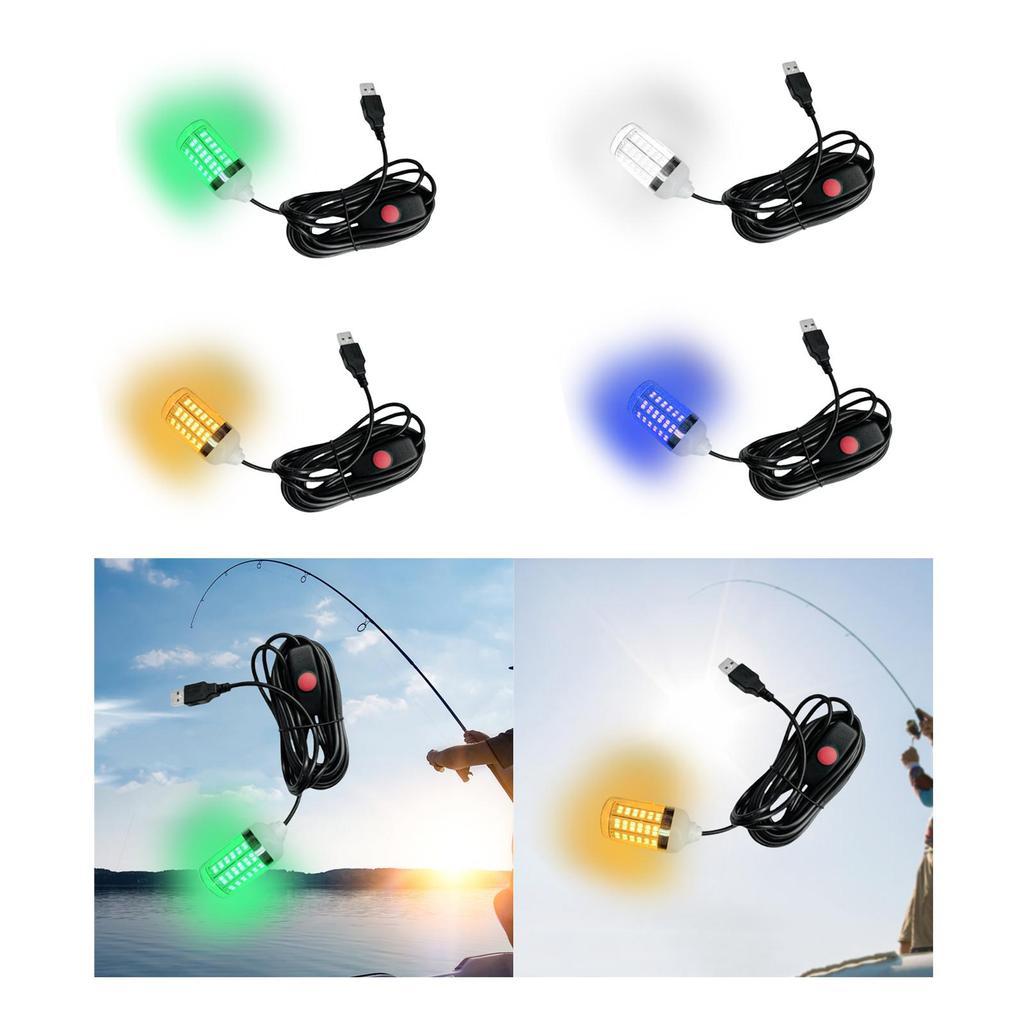 Submersible Fishing Light IP68 Waterproof Portable DC 5V 108 LED Beads Versatile LED Underwater