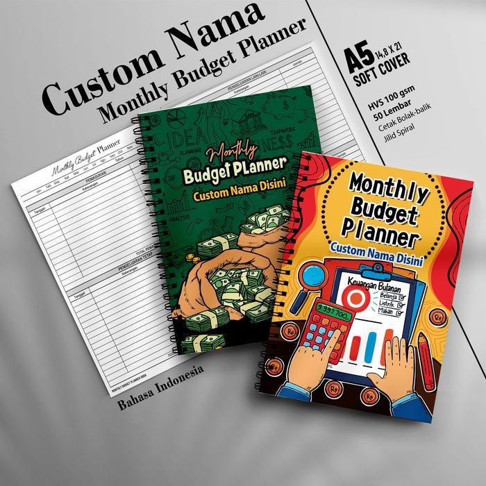 Budget Planner Monthly A5 CUSTOM NAMA Catatan Keuangan