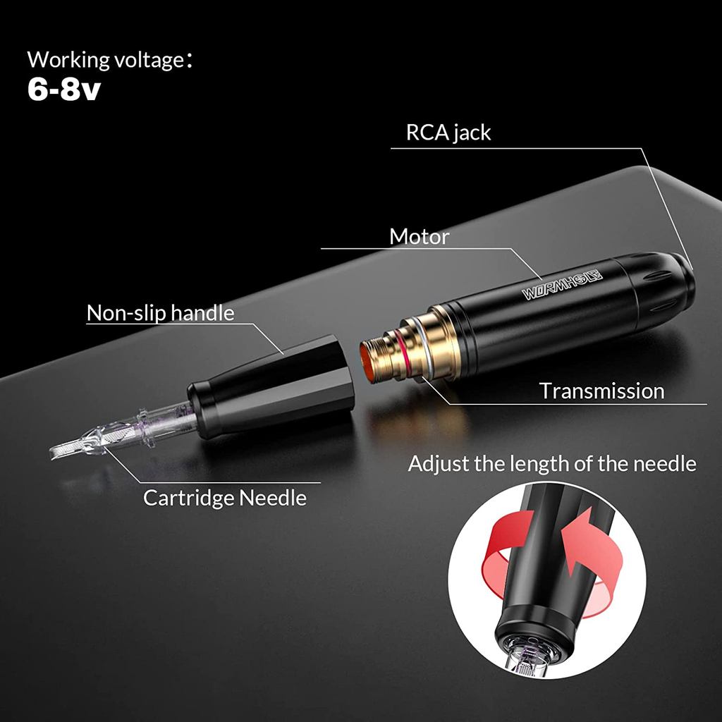 Wormhole Tattoo Pen Cartridge Tattoo Machine Kit Beginner Rotary Machine Type Machine Kit Complete T