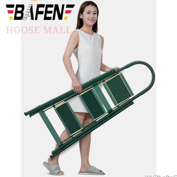 BAFEN Tangga Rumah Lipat 3/4/5/6 Step FULL ALUMINIUM Hijau Anti Karat Anti Slip Portabel dengan