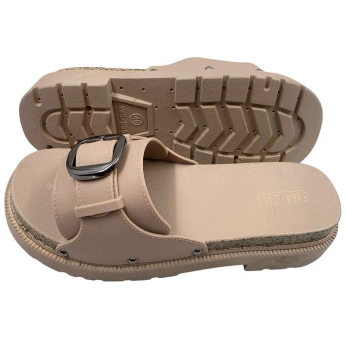 Barabara Sandal Selop Karet Wanita Gesper Tengah Import Ws898-Brdior (F7)