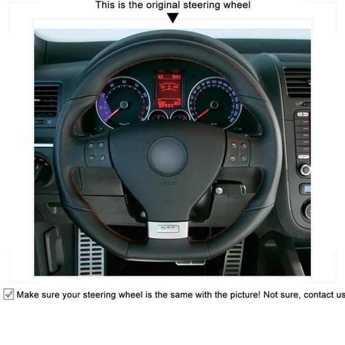 Black Suede Hand Sew Car Steering Wheel Cover For Volkswagen Golf 5 Mk5 Gti Vw Golf 5 R32 Passat R