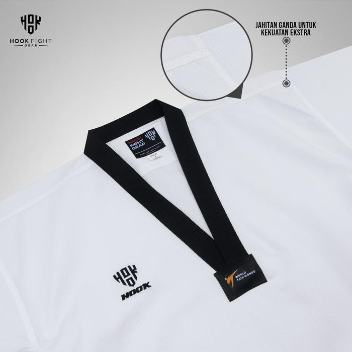 Baju Taekwondo Kerah Hitam Hook Dobok Seragam Taekwondo Dobok Seragam Taekwondo Kerah Hitam Hook 1Dc