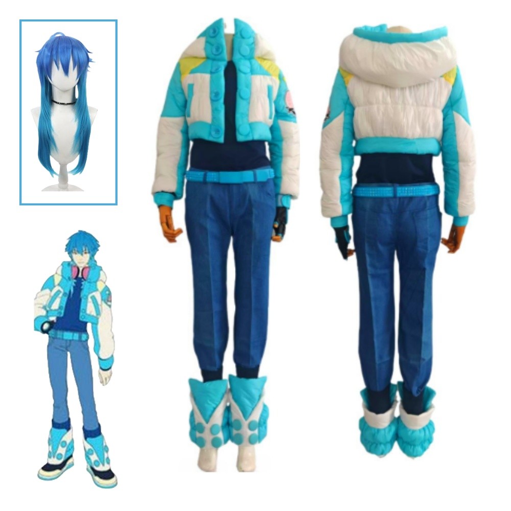 Anime Cosplay Mens Womens DMMD Aoba Seragaki Cosplay Costume Wig Halloween Jacket Coat Cap Hat Prop