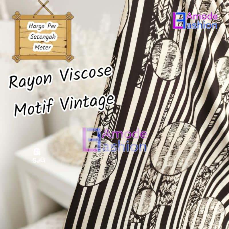 Kain Rayon Viscose Motif Vintage