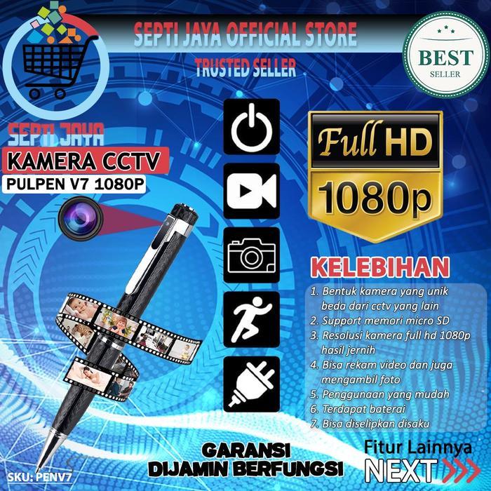 Spy Cam Pen V7 Camera Pulpen Pengintai Mini 1080P Kamera Saku Pocket Promo Premium