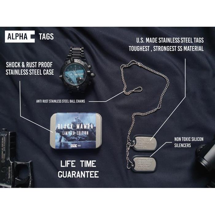 h2e3- Kalung Pria Dog Tag Kalung/Tni Tentara Army Custom Polisi Alpha Tag