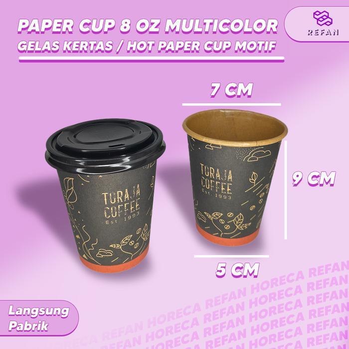 Paper Cup Motif / Gelas Kertas Motif / Hot Cup Paper / Cup 8 Oz