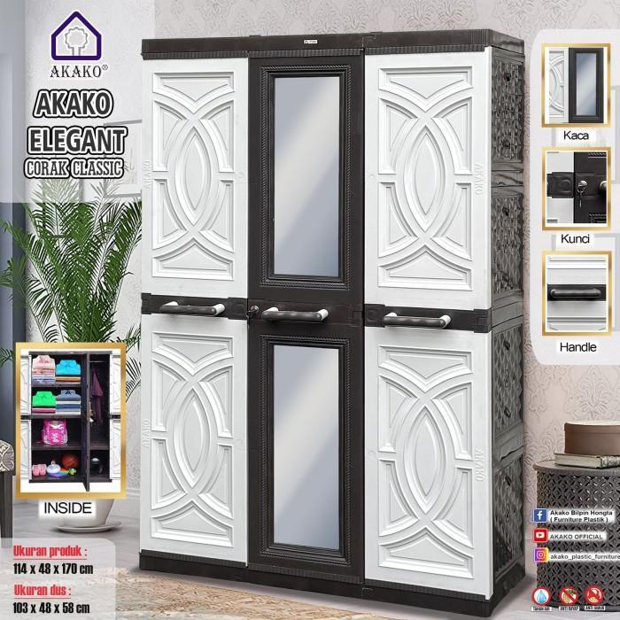 Lemari Plastik 3 Pintu Kaca Akako Elegant