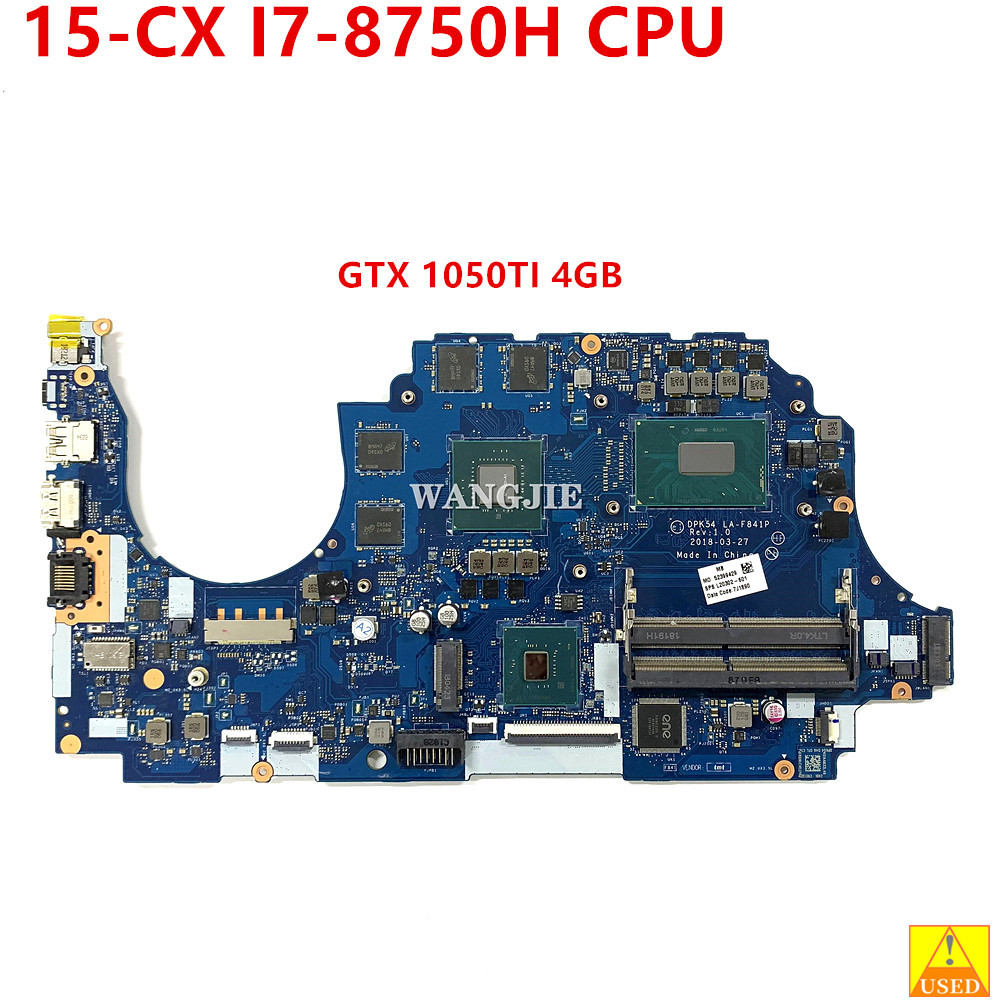 DPK54 LA-F841P For HP Gaming 15-CX Series Laptop Motherboard L20302-601 L20302-001 SR3YY I7-8750H CP