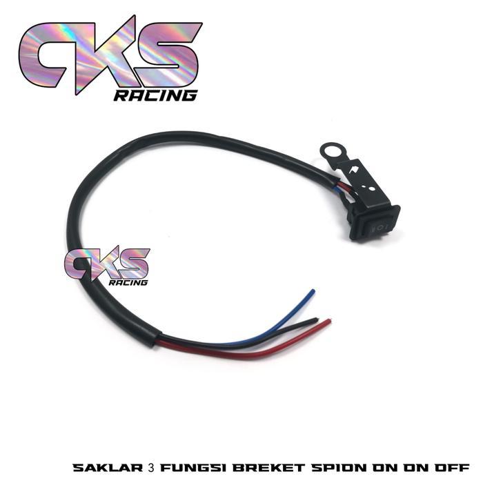 SAKLAR ON OFF ON 3 FUNGSI KECIL KOTAK ROCKER SWITCH 3 KAKI DUDUKAN SPION MOTOR