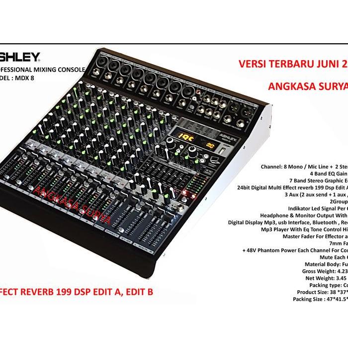 Promo Mixer ASHLEY MDX8 / MDX 8 ORIGINAL 8 Channel