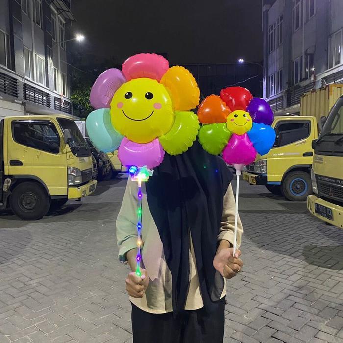 Balon Matahari Sunflower + Stick Cup Grosir Murah
