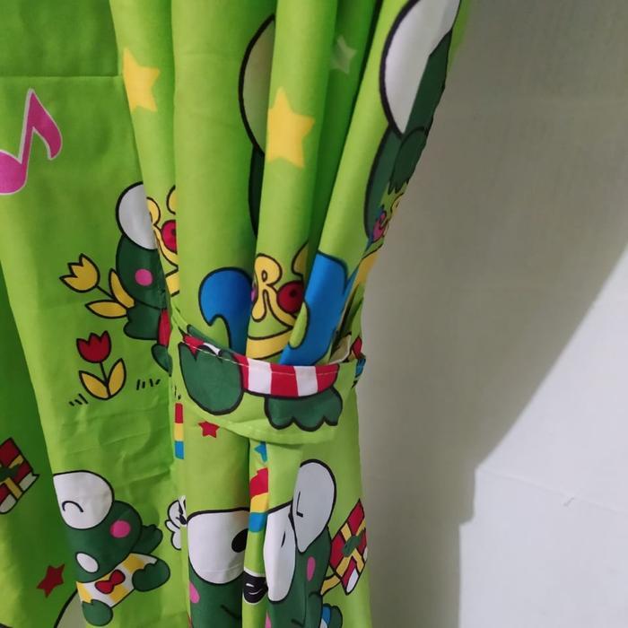 5jee- Gorden Smokring 12 Ring 6 Gelombang Motif Karakter Keropi/ Gorden Jendela/ Gorden