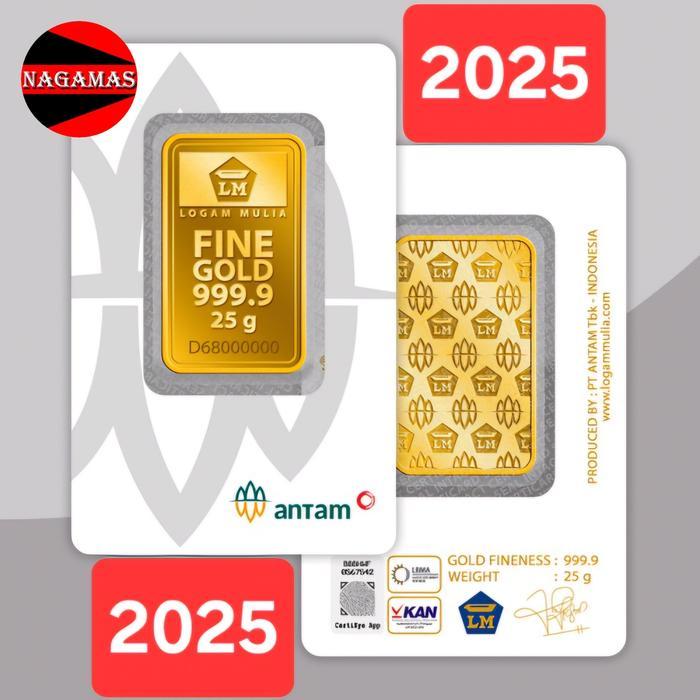 Antam Logam Mulia Certieye 25 Gram, Emas Batangan, Lm Antam