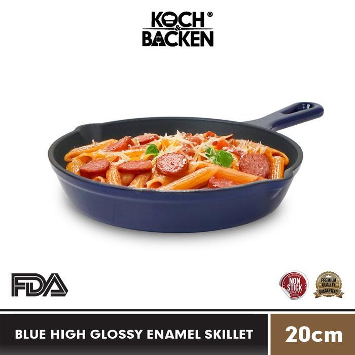 Cypruz Kitchenware - KOCH&BACKEN Cast Iron Skillet Enamel Fry Pan 20cm - Wajan Panci Anti Lengket