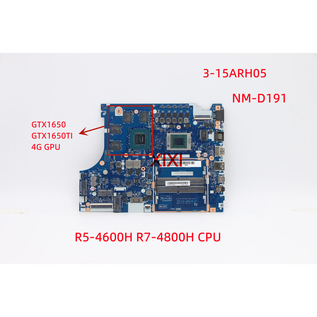 NM-D191 for lenovo ideapad Gaming 3-15ARH05 laptop motherboard with R5-4600H R7-4800H CPU GTX1650 GT