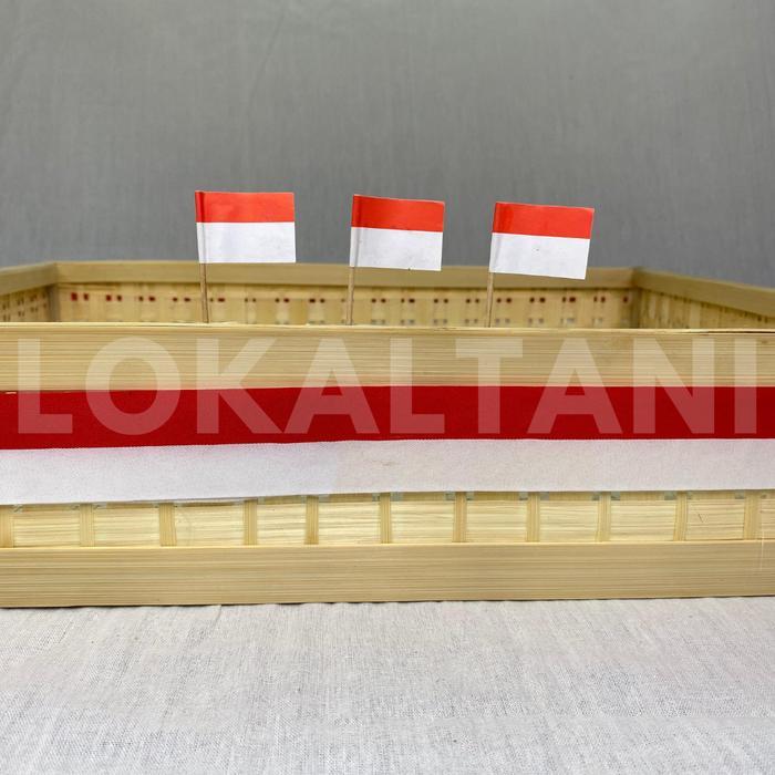 Tampah Tumpeng 17 Agustus / Anyaman Bambu Kotak / Nampan Bambu Besar