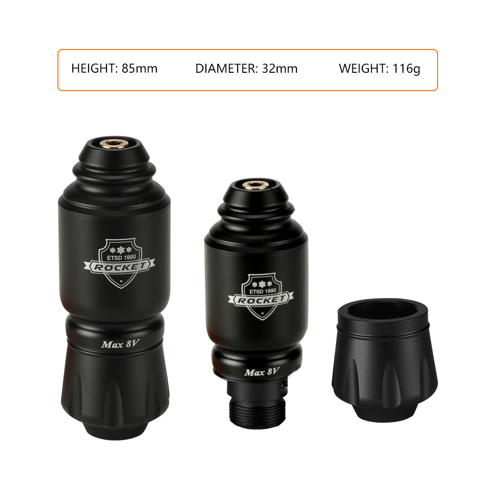 Professional Rocket Tattoo Machine Set Wireless Tattoo Power Supply with 10PCS Cartridge Needles RCA